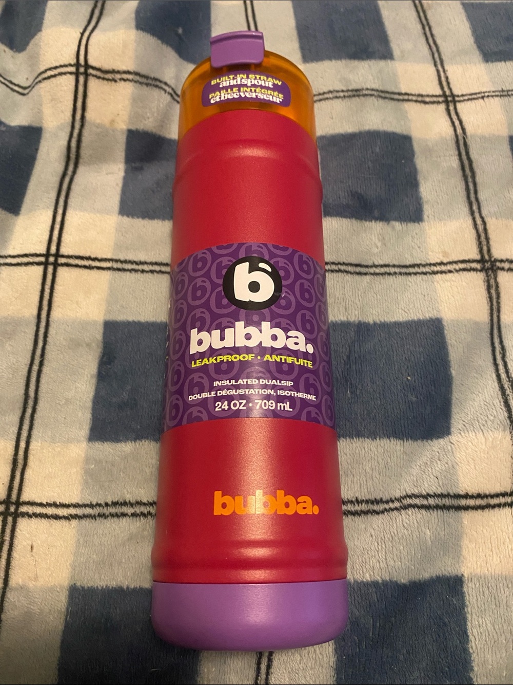 bubba Insulated Water Bottle - Red & Purple